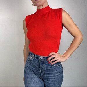 Lot of 3 Vintage 60s 70s Nylon Mock Neck Sleeveless Tops, Montgomery Ward Shirts